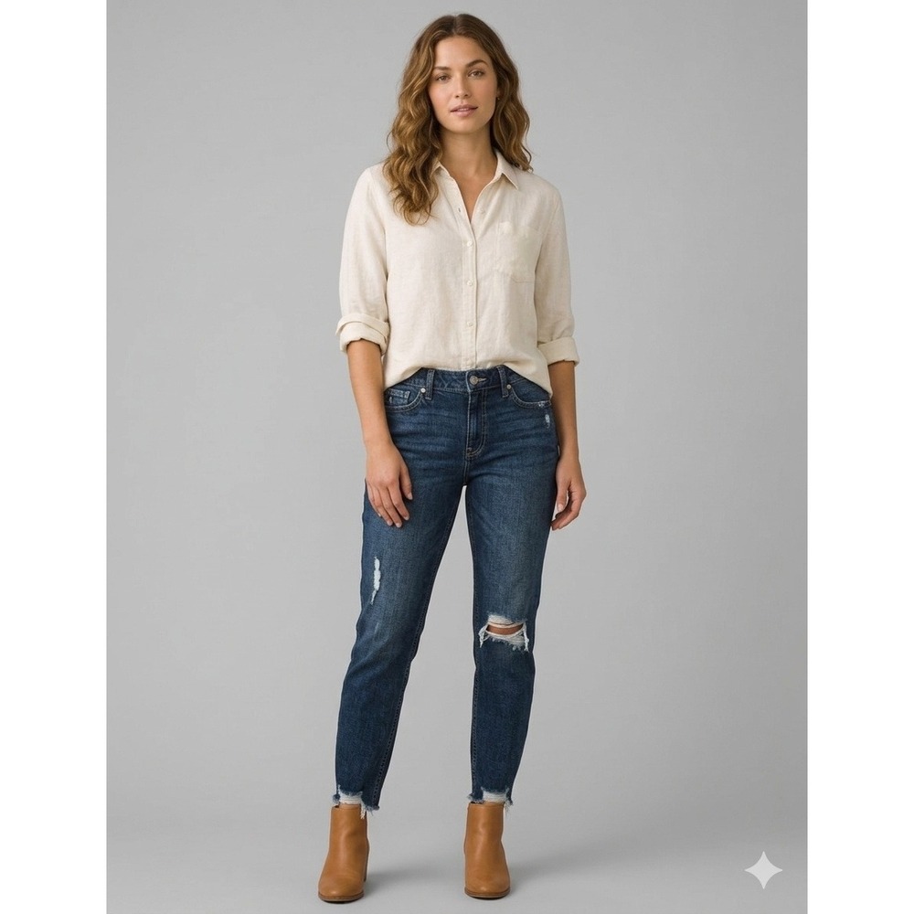 KanCan Distressed Boyfriend Jeans Womens 5/26 Blue Indigo Excellent